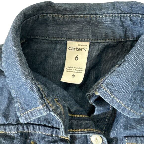 Carter's Boys Sz 6 Denim Button Up Shirt - Picture 3 of 3